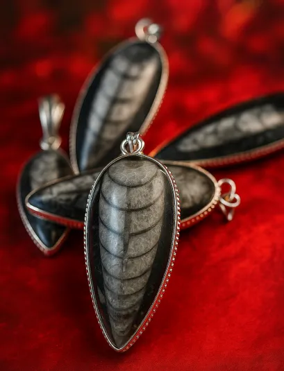 Natural Orthoceras Kuber Stone Pendant 